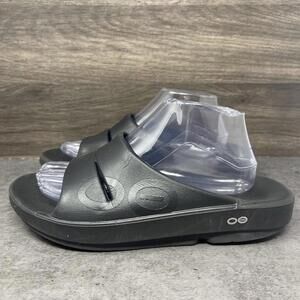 OOFOS Slides Mens Size 8 OOahhh Sport Recovery Sandals Black